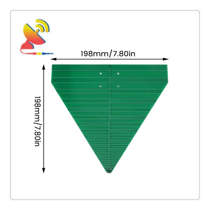 C&T RF Antennas Inc - 5G NR 600-6000MHz UWB Ultra-wideband PCB Antenna Log Periodic Antenna Drawing