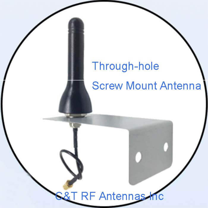 Through hole Screw Mount Antenna L-bracket Mounting Method C&T RF Antennas Inc