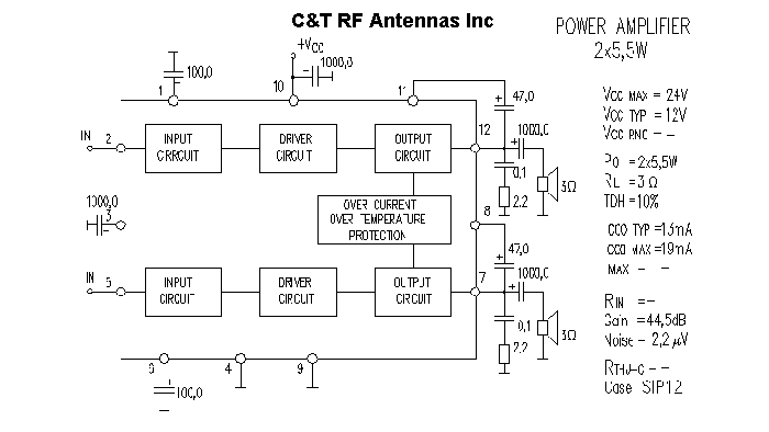 C&T RF Antennas Inc - Power Amplifier design circuit diagram 004