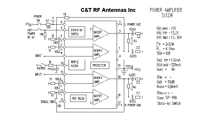 C&T RF Antennas Inc - Power Amplifier design circuit diagram 063