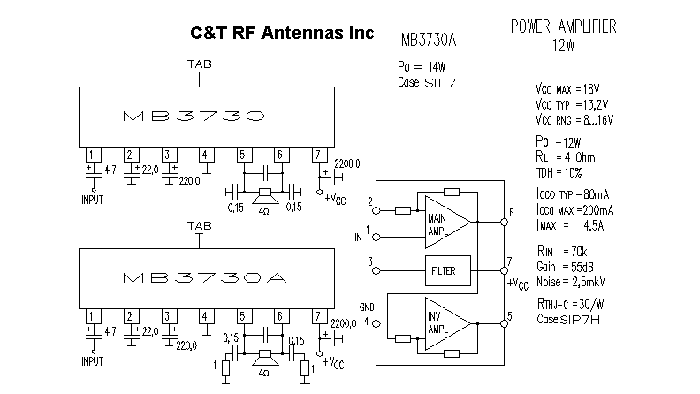 C&T RF Antennas Inc - Power Amplifier design circuit diagram 068