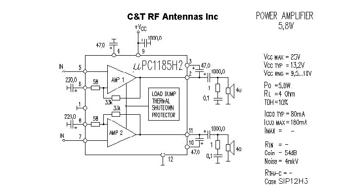 C&T RF Antennas Inc - Power Amplifier design circuit diagram 070