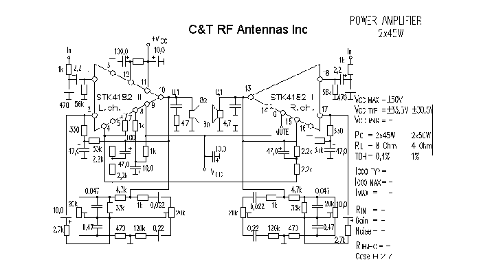 C&T RF Antennas Inc - Power Amplifier design circuit diagram 152C&T RF Antennas Inc - Power Amplifier design circuit diagram 152