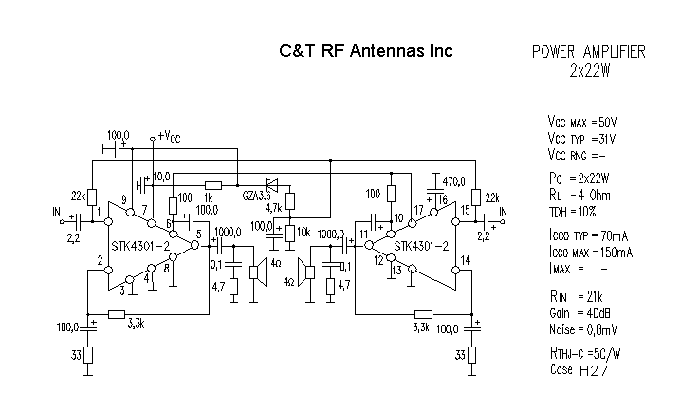 C&T RF Antennas Inc - Power Amplifier design circuit diagram 155