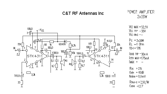C&T RF Antennas Inc - Power Amplifier design circuit diagram 156