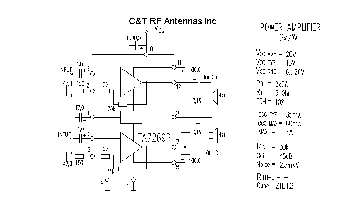 C&T RF Antennas Inc - Power Amplifier design circuit diagram 185