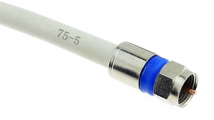 Blue Color F Type Compression Connector for RG 6 Cable - C&T RF Antennas Inc