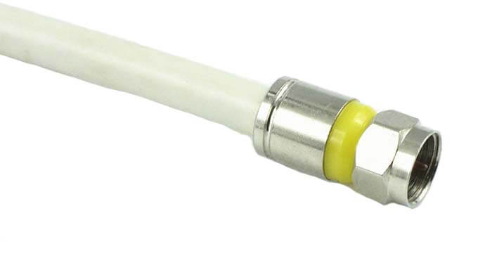 Yellow Color F Type Compression For RG 6 Cable - C&T RF Antennas Inc