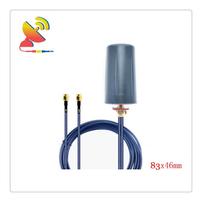 Antenna Combinata 4G/WiFi/GPS 3-in-1 Per Marine - Foro Passante - 28dB - SMA Maschio - 24'' Cavo