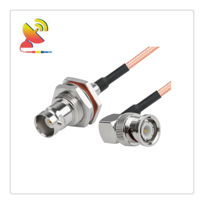 C&T RF Antennas Inc - BNC Female Bulkhead To BNC Male Right-Angle Connector RG316 Coax Cable Assembly