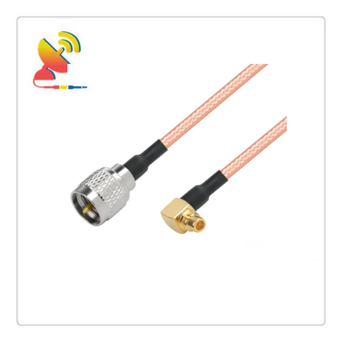 C&T RF Antennas Inc - MINI-UHF Male To MMCX Male Right-Angle Connector RG316 Coaxial Cable Assembly