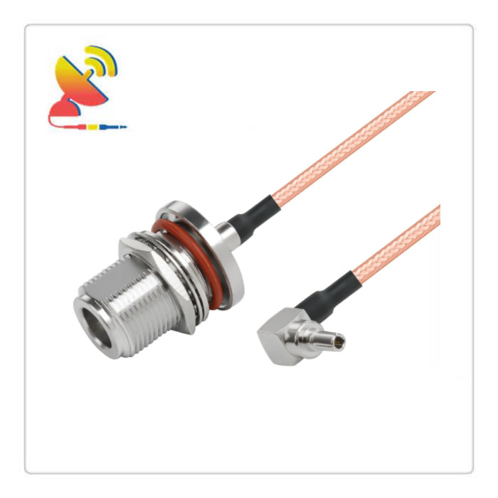 C&T RF Antennas Inc - N-type Female Bulkhead To CRC9 Male Right-Angle Connector RG316 RF Coaxial Cable Assembly