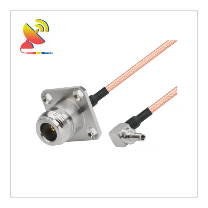 C&T RF Antennas Inc - N-type Female Panel Mount To CRC9 Male Right-Angle Connector RF Cable Assembly RG316 Jumper