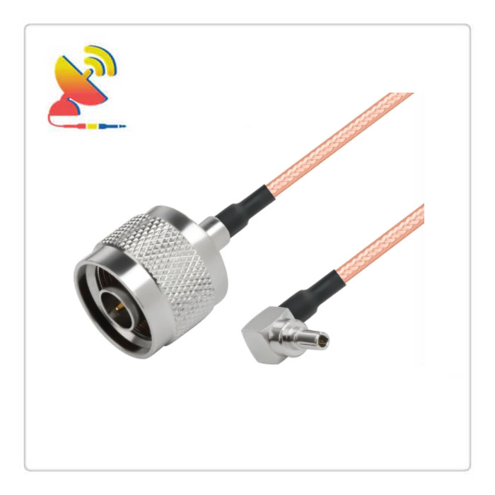 C&T RF Antennas Inc - N-type Male To CRC9 Male Right-Angle Connector RG316 Flexible Cable Jumper