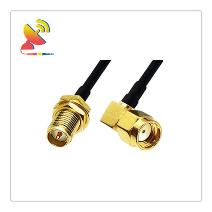 C&T RF Antennas Inc - RP-SMA Female To RP-SMA Male Right-Angle Connector RG174 Cable Assembly