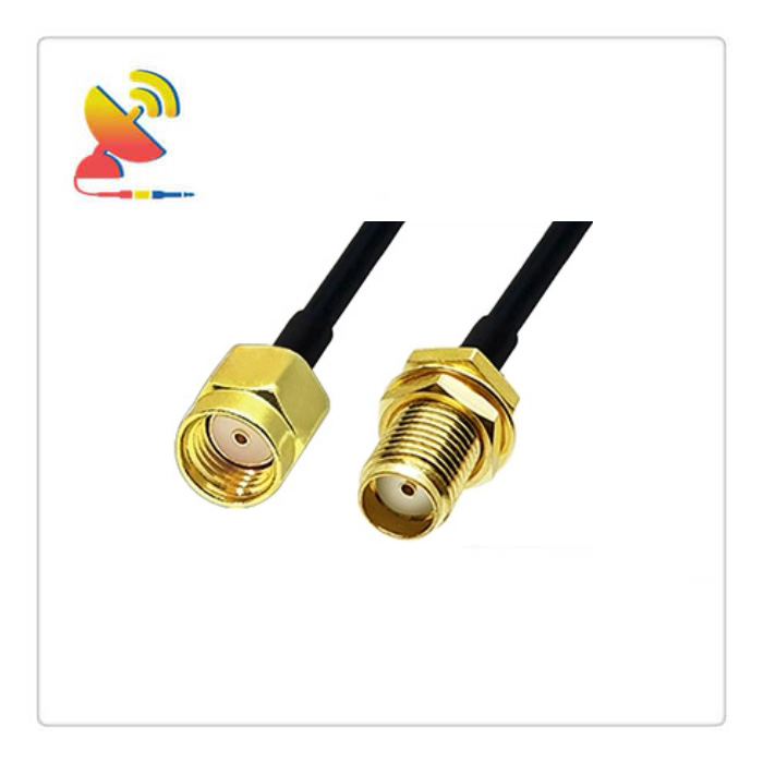 C&T RF Antennas Inc - RP-SMA Male To SMA Female Connector RG174 Coaxial Cable Assembly Antenna Pigtail