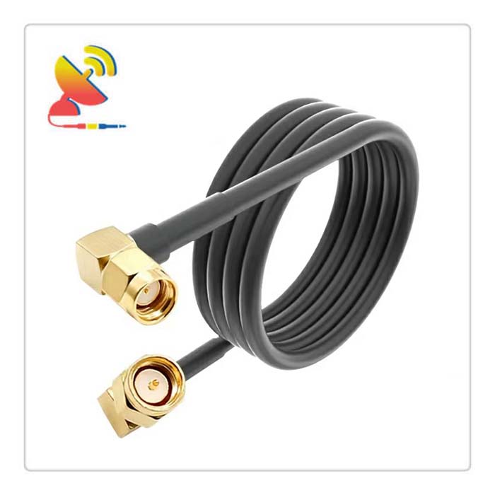 C&T RF Antennas Inc - RP-SMA Right-Angle To SMA Right-Angle Connector RG58 Cable Assembly