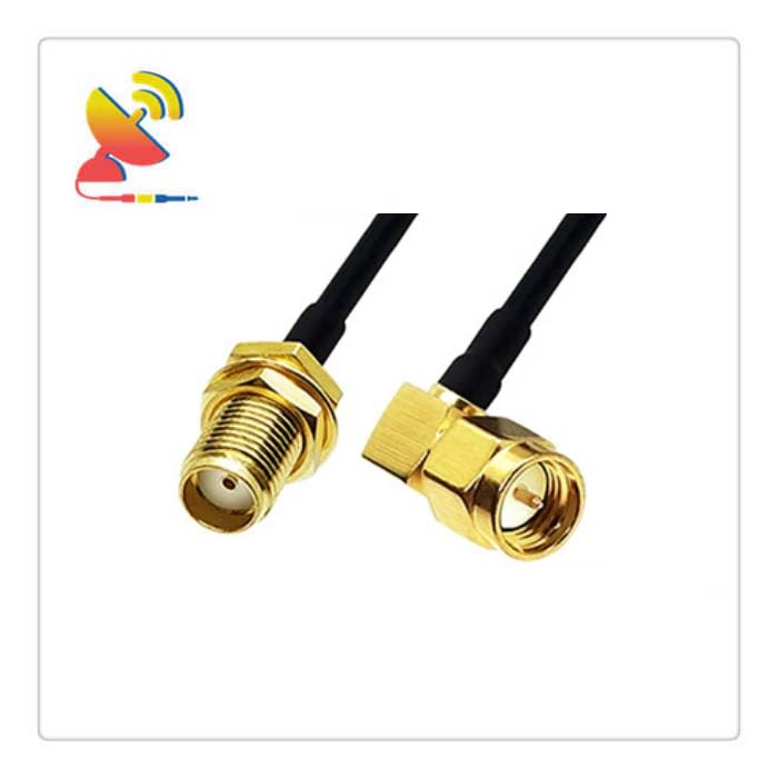 C&T RF Antennas Inc - SMA Female To SMA Male Right-Angle Connector RG174 Low-loss Cable Assembly