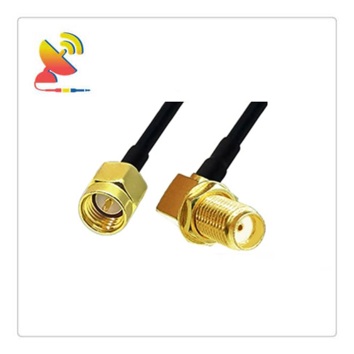 C&T RF Antennas Inc - SMA Male To SMA Female Right-Angle Connector RF Cable Assembly RG174 Coaxial Extension