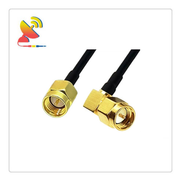 C&T RF Antennas Inc - SMA Male To SMA Male Right-Angle Connector RG174 Cable Assembly