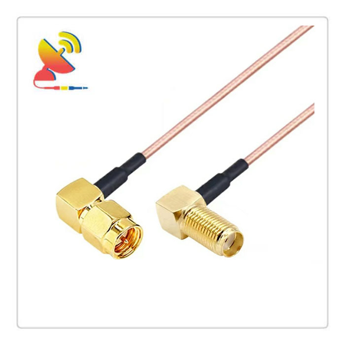 C&T RF Antennas Inc - SMA Right-Angle Male To SMA Right-Angle Female RG316 RF Coaxial Cable Assembly Antenna Jumper