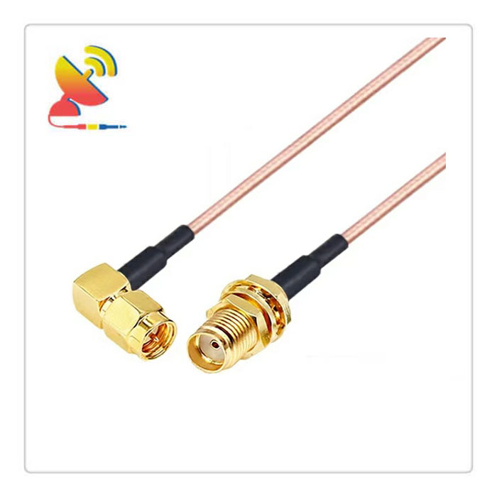 C&T RF Antennas Inc - SMA Right-Angle To SMA Female Connector RG316 Coaxial Cable Assembly