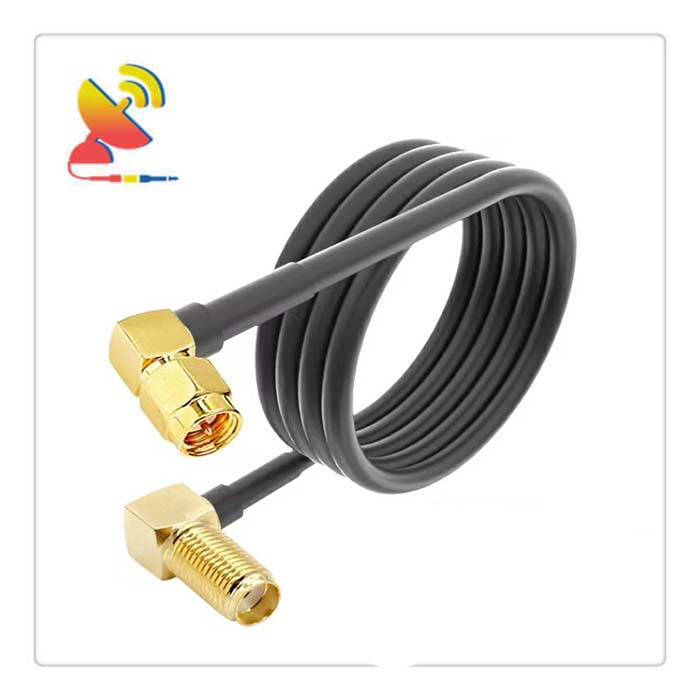 C&T RF Antennas Inc - SMA Right-Angle To SMA Female Right-Angle Connector RG58 Coax Cable Assembly