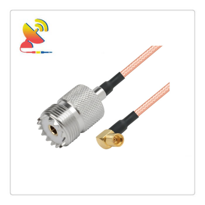 C&T RF Antennas Inc - UHF Female To MMCX Female Right-Angle Connector RG316 Coaxial-RF Cable Assembly