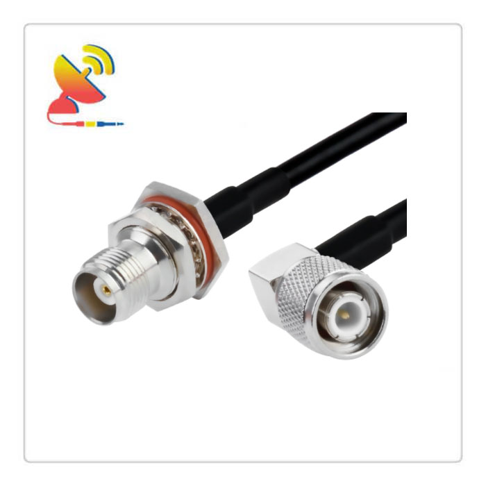 C&T RF Antennas Inc - TNC Female Bulkhead To TNC Male Right-Angle Connectors RG223 Low-Loss RF Cable Assembly