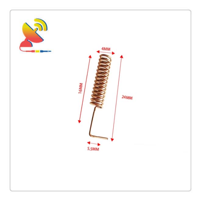 C&T RF Antennas Inc - 24x4mm Low-profile 915 MHz Copper Spring Antenna Drawing