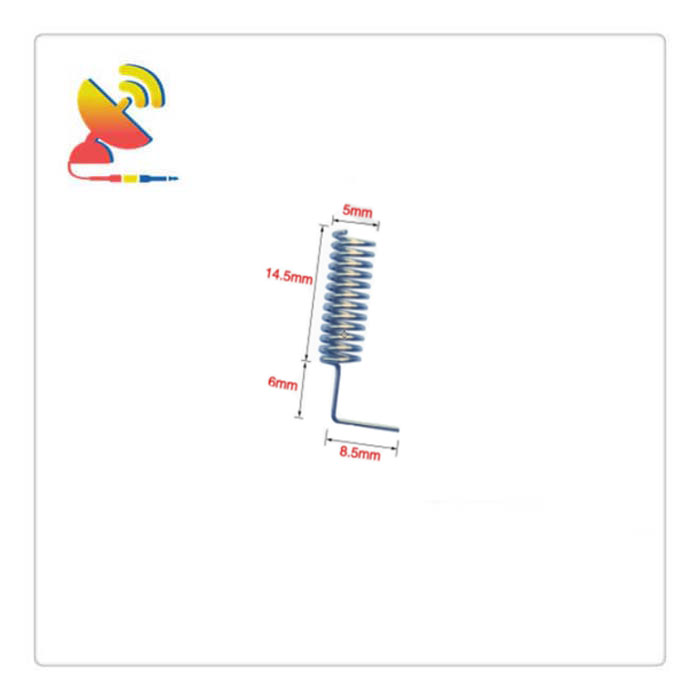 C&T RF Antennas Inc.- 20.5x5mm 433 MHz RF Wireless Spring Module Antenna Size