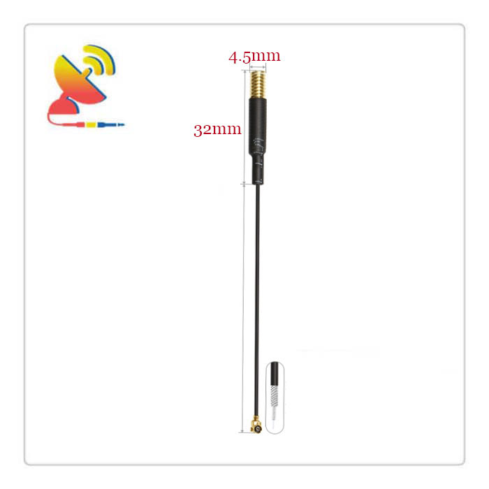 C&T RF Antennas Inc.- 32x118mm 433Mhz Spring Antenna with an IPEX Connector Size